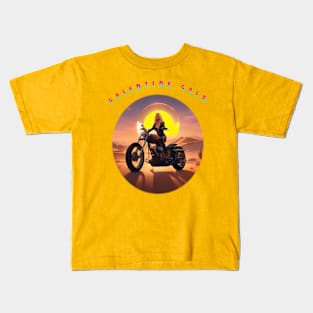 Galentines gal riding through the desert Kids T-Shirt